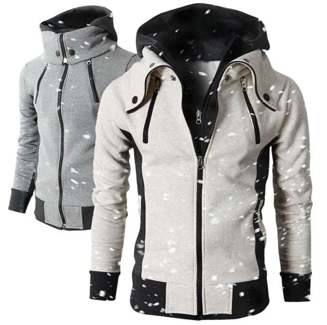 Nordic Layered Zip-Up Hooded Jacket — Men's